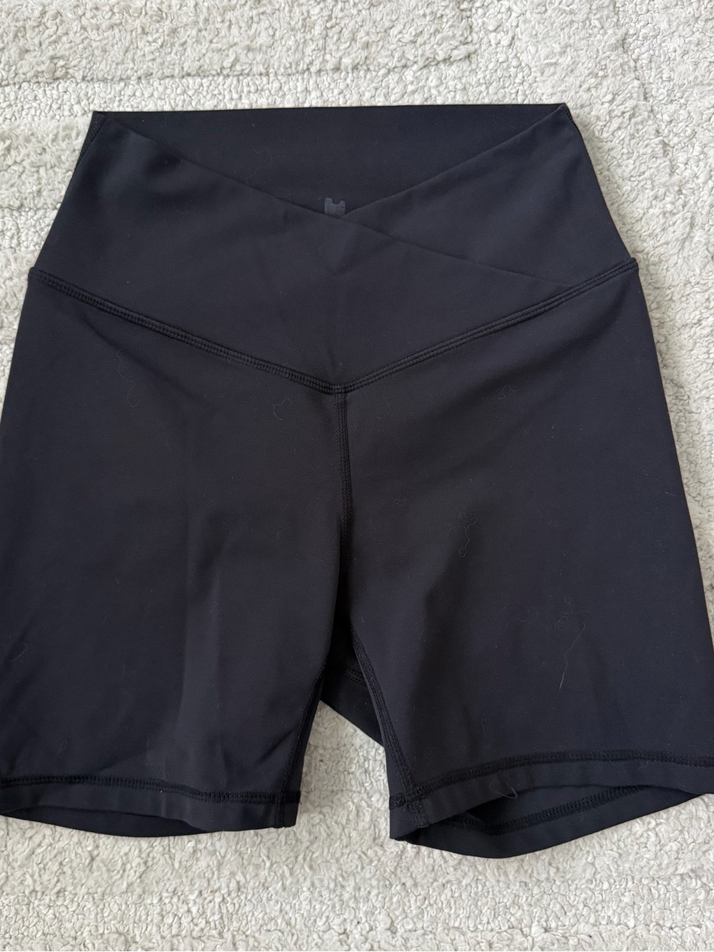 High-Waist Black Athletic Bike Shorts